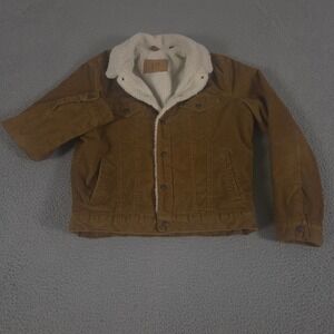 Gap Jacket Mens Medium Brown Icon Corduroy Sherpa Lined Trucker Jacket Comfort